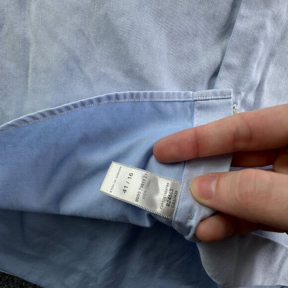 Eton Long Sleeve Button Up Shirt Men Cotton Designer Blue 16 Slim Woven Romania - Picture 13 of 16